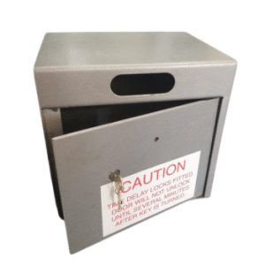 Small 3 minute time delay lock deposit safe